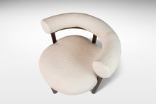 Load image into Gallery viewer, Set of Two ( 2 ) Barrel Back Lounge Chairs in Walnut & White Bouclé After Nanna Ditzel, USA, c. 1968-ABT Modern
