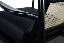Load image into Gallery viewer, Set of Two ( 2 ) Cane Backed Mid Century Modern Lounge Chairs in Black-ABT Modern