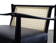 Load image into Gallery viewer, Set of Two ( 2 ) Cane Backed Mid Century Modern Lounge Chairs in Black-ABT Modern