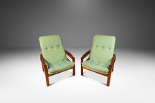 Load image into Gallery viewer, Set of Two ( 2 ) Danish Mid-Century Modern Lounge Chairs w/ Matching Ottomans in Solid Teak by Domino Møbler, Denmark, c. 1970's-ABT Modern