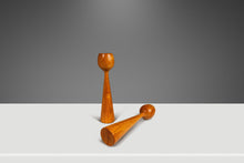 Load image into Gallery viewer, Set of Two ( 2 ) Danish Mid-Century Modern Wood-Turned Flared Tulip Candlestick Holders in Solid Ash, Denmark, c. 1960's-ABT Modern