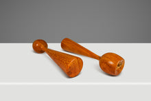 Load image into Gallery viewer, Set of Two ( 2 ) Danish Mid-Century Modern Wood-Turned Flared Tulip Candlestick Holders in Solid Ash, Denmark, c. 1960's-ABT Modern