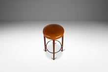 Load image into Gallery viewer, Set of Two (2) Danish Modern Barstools in Solid Teak & Leather by Hugo Frandsen for Spøttrup Mobler, Denmark, c. 1960's-ABT Modern