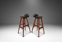 Load image into Gallery viewer, Set of Two ( 2 ) Danish Modern Model OD-61 Counter Height Bar Stools in Rosewood by Erik Buch for O.D. Mobler, Denmark, 1960's-ABT Modern