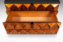 Load image into Gallery viewer, Set of Two (2) Futuristic Brutalist Italian Modern Sculptural Diamond Faced End Tables With Leather Tops, Italy, c. 1970s-ABT Modern