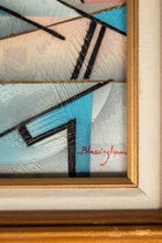 Load image into Gallery viewer, Set of Two (2) Matching Framed / Signed Mid-Century Modern Geometric Abstraction Oil on Canvas Paintings by Fred Blassingham, USA, c. 1980s-ABT Modern