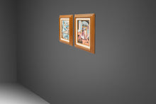 Load image into Gallery viewer, Set of Two (2) Matching Framed / Signed Mid-Century Modern Geometric Abstraction Oil on Canvas Paintings by Fred Blassingham, USA, c. 1980s-ABT Modern