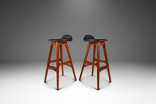 Load image into Gallery viewer, Set of Two ( 2 ) Mid-Century Danish Modern Model OD-61 Counter Height Bar Stools by Erik Buch for O.D. Mobler, Denmark, 1960's-ABT Modern