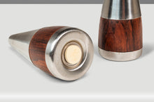 Load image into Gallery viewer, Set of Two (2) Mid-Century Danish Modern Salt and Pepper Shakers in Rosewood & Stainless Steel, Denmark, c. 1960s-ABT Modern