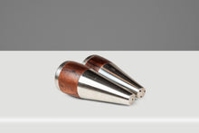 Load image into Gallery viewer, Set of Two (2) Mid-Century Danish Modern Salt and Pepper Shakers in Rosewood & Stainless Steel, Denmark, c. 1960s-ABT Modern