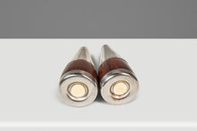 Load image into Gallery viewer, Set of Two (2) Mid-Century Danish Modern Salt and Pepper Shakers in Rosewood & Stainless Steel, Denmark, c. 1960s-ABT Modern