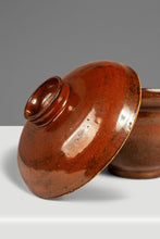 Load image into Gallery viewer, Set of Two (2) Mid-Century Japanese Modern Glazed Stoneware Rice Cookers / Serving Pots, Japan, c. 1970s-ABT Modern