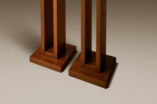 Load image into Gallery viewer, Set of Two (2) Mid-Century Modern 6 ft Freestanding Architectural Tower Floor Lamps in Oak After Frank Llyod Wright, USA, c. 1960s-ABT Modern