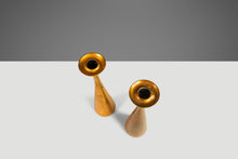 Load image into Gallery viewer, Set of Two ( 2 ) Mid-Century Modern Acid-Etched Candlestick Holders in Porcelain, Japan, c. 1970s-ABT Modern
