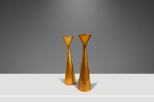 Load image into Gallery viewer, Set of Two ( 2 ) Mid-Century Modern Acid-Etched Candlestick Holders in Porcelain, Japan, c. 1970s-ABT Modern