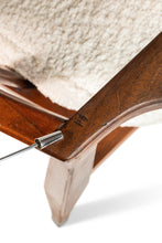 Load image into Gallery viewer, Set of Two (2) Mid-Century Modern Angular Arm Chairs in Walnut & White Bouclé by Foster McDavid, USA, c. 1960's-ABT Modern