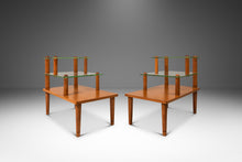 Load image into Gallery viewer, Set of Two ( 2 ) Mid-Century Modern Art Deco Three-Tiered Glass End Tables by Gilbert Rohde for Herman Miller, USA, c. 1930s-ABT Modern