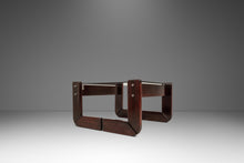Load image into Gallery viewer, Set of Two (2) Mid-Century Modern Brutalist End Tables w/ Smoked Glass Tops in Jacaranda by Percival Lafer, Brazil, c. 1970s-ABT Modern
