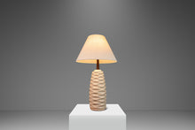 Load image into Gallery viewer, Set of Two (2) Mid-Century Modern Ceramic Table Lamps w/ Walnut Necks, USA, c. 1960's-ABT Modern