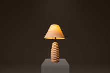 Load image into Gallery viewer, Set of Two (2) Mid-Century Modern Ceramic Table Lamps w/ Walnut Necks, USA, c. 1960's-ABT Modern