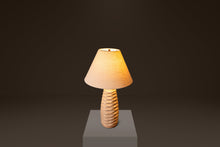 Load image into Gallery viewer, Set of Two (2) Mid-Century Modern Ceramic Table Lamps w/ Walnut Necks, USA, c. 1960's-ABT Modern
