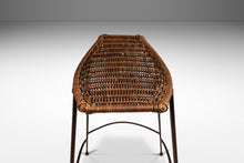 Load image into Gallery viewer, Set of Two (2) Mid-Century Modern Counter Height Wrought Iron Barstools in the Manner of Arthur Umanoff, USA, c. 1970's-ABT Modern