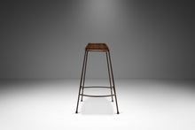 Load image into Gallery viewer, Set of Two (2) Mid-Century Modern Counter Height Wrought Iron Barstools in the Manner of Arthur Umanoff, USA, c. 1970's-ABT Modern
