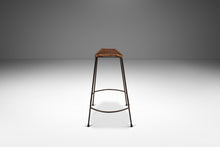 Load image into Gallery viewer, Set of Two (2) Mid-Century Modern Counter Height Wrought Iron Barstools in the Manner of Arthur Umanoff, USA, c. 1970's-ABT Modern