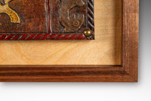 Load image into Gallery viewer, Set of Two (2) Mid-Century Modern Framed Embossed Leather Pre-Columbian Folk Art by Angel Pazmino, Ecuador, c. 1960's-ABT Modern
