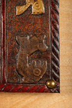 Load image into Gallery viewer, Set of Two (2) Mid-Century Modern Framed Embossed Leather Pre-Columbian Folk Art by Angel Pazmino, Ecuador, c. 1960's-ABT Modern