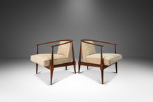 Load image into Gallery viewer, Set of Two (2) Mid-Century Modern "Horseshoe" Lounge Chairs in Walnut in the Manner of Kipp Stewart, USA, c. 1960's-ABT Modern