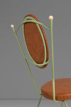 Load image into Gallery viewer, Set of Two (2) Mid-Century Modern Italian Outdoor Patio / Bistro Chairs in Wrought Iron & Vinyl, USA, c. 1960s-ABT Modern