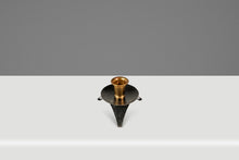Load image into Gallery viewer, Set of Two (2) Mid-Century Modern Space Age Atomic Era Low Profile Metal Candlestick Holders, USA, c. 1960s-ABT Modern