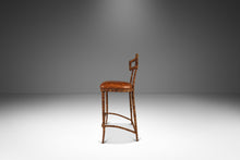 Load image into Gallery viewer, Set of Two (2) Mid Century Modern Substantial Campaign Bar Height Bar Stools by Maitland-Smith, c. 1980s-ABT Modern