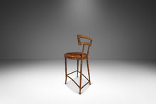 Load image into Gallery viewer, Set of Two (2) Mid Century Modern Substantial Campaign Bar Height Bar Stools by Maitland-Smith, c. 1980s-ABT Modern