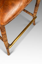 Load image into Gallery viewer, Set of Two (2) Mid Century Modern Substantial Campaign Bar Height Bar Stools by Maitland-Smith, c. 1980s-ABT Modern