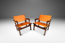 Load image into Gallery viewer, Set of Two (2) Mid-Century Modern Tooled Leather Sling / Safari Lounge Chairs by Angel Pazmino, Ecuador, c. 1960s-ABT Modern