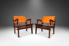 Load image into Gallery viewer, Set of Two (2) Mid-Century Modern Tooled Leather Sling / Safari Lounge Chairs by Angel Pazmino, Ecuador, c. 1960s-ABT Modern