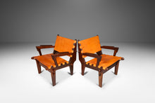 Load image into Gallery viewer, Set of Two (2) Mid-Century Modern Tooled Leather Sling / Safari Lounge Chairs by Angel Pazmino, Ecuador, c. 1960s-ABT Modern