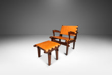 Load image into Gallery viewer, Set of Two ( 2 ) Mid-Century Modern Tooled Leather Sling / Safari Lounge Chairs w/ Ottomans by Angel Pazmino, Ecuador, c. 1960s-ABT Modern