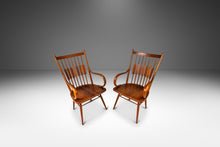Load image into Gallery viewer, Set of Two (2) Mid-Century Modern Windsor "Centennial" Chairs in Solid Walnut by Kipp Stewart for Drexel, USA, c. 1960's-ABT Modern