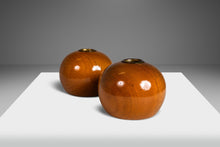 Load image into Gallery viewer, Set of Two (2) Mid-Century Modern Wood-Turned Candle Stick Holders in Solid Oregon Myrtlewood, USA, c. 1970's-ABT Modern