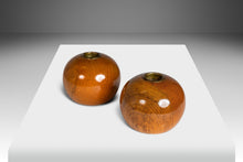 Load image into Gallery viewer, Set of Two (2) Mid-Century Modern Wood-Turned Candle Stick Holders in Solid Oregon Myrtlewood, USA, c. 1970's-ABT Modern