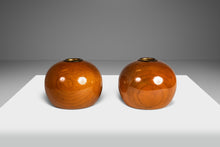 Load image into Gallery viewer, Set of Two (2) Mid-Century Modern Wood-Turned Candle Stick Holders in Solid Oregon Myrtlewood, USA, c. 1970&#39;s-ABT Modern
