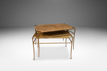 Load image into Gallery viewer, Set of Two (2) Petite Mid-Century Modern Accent Benches in Animal Hide & Leather After T.H. Robsjohn-Gibbings, USA, c. 1980's-ABT Modern