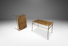 Load image into Gallery viewer, Set of Two (2) Petite Mid-Century Modern Accent Benches in Animal Hide & Leather After T.H. Robsjohn-Gibbings, USA, c. 1980's-ABT Modern