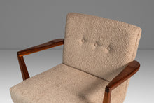Load image into Gallery viewer, Set of Two (2) Rare Mid-Century Modern Model C-108 Armchairs in Walnut & Beige Bouclé by Jens Risom for Jens Risom Design, USA, c. 1960s-ABT Modern