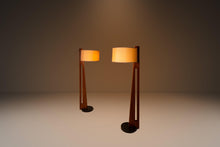Load image into Gallery viewer, Set of Two (2) Scandinavian Modern Architectural Floor Lamps in Teak After Tord Bjorklund, c. 1990's-ABT Modern