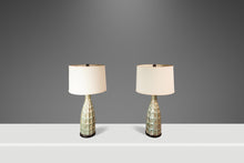 Load image into Gallery viewer, Set of Two (2) Vintage Mid-Century Modern Textured Rough Glazed Ceramic Table Lamps, USA, c. 1970s-ABT Modern