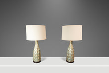 Load image into Gallery viewer, Set of Two (2) Vintage Mid-Century Modern Textured Rough Glazed Ceramic Table Lamps, USA, c. 1970s-ABT Modern